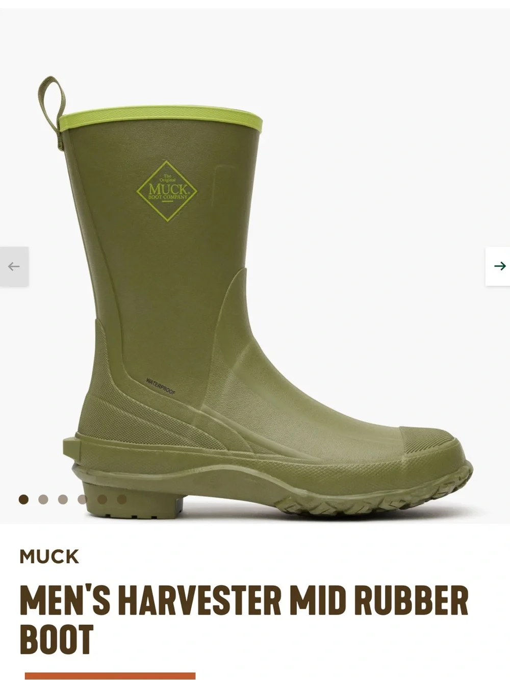 Muck Men’s Harvester mid rubber boot